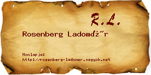 Rosenberg Ladomér névjegykártya